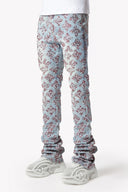 Aqua Blue Embellished Denim V3