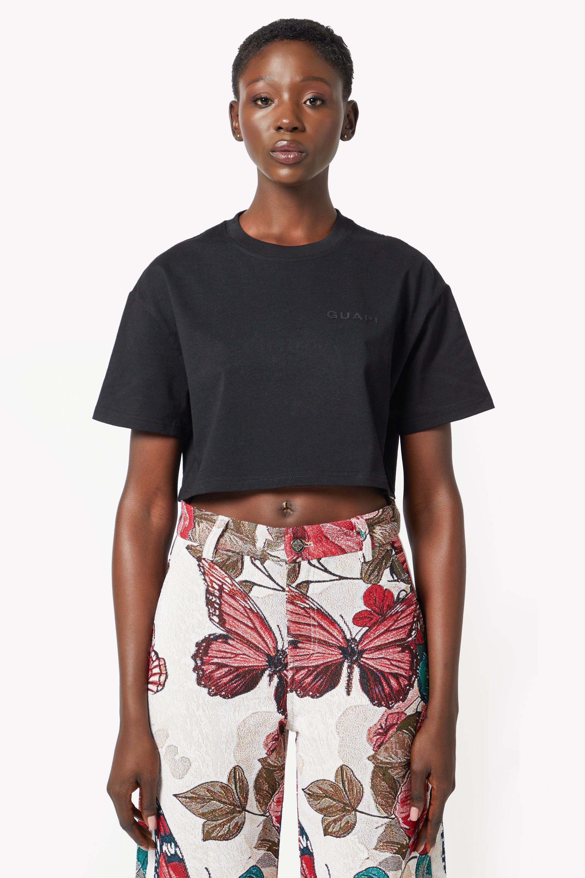 Obsidian Black Cropped Tee
