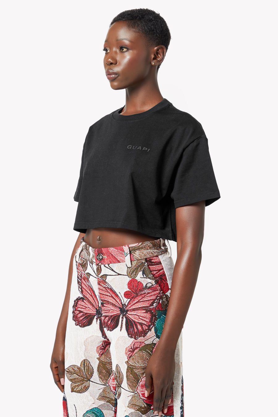 Obsidian Black Cropped Tee