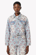 Aqua Blue Cropped Denim Jacket V2