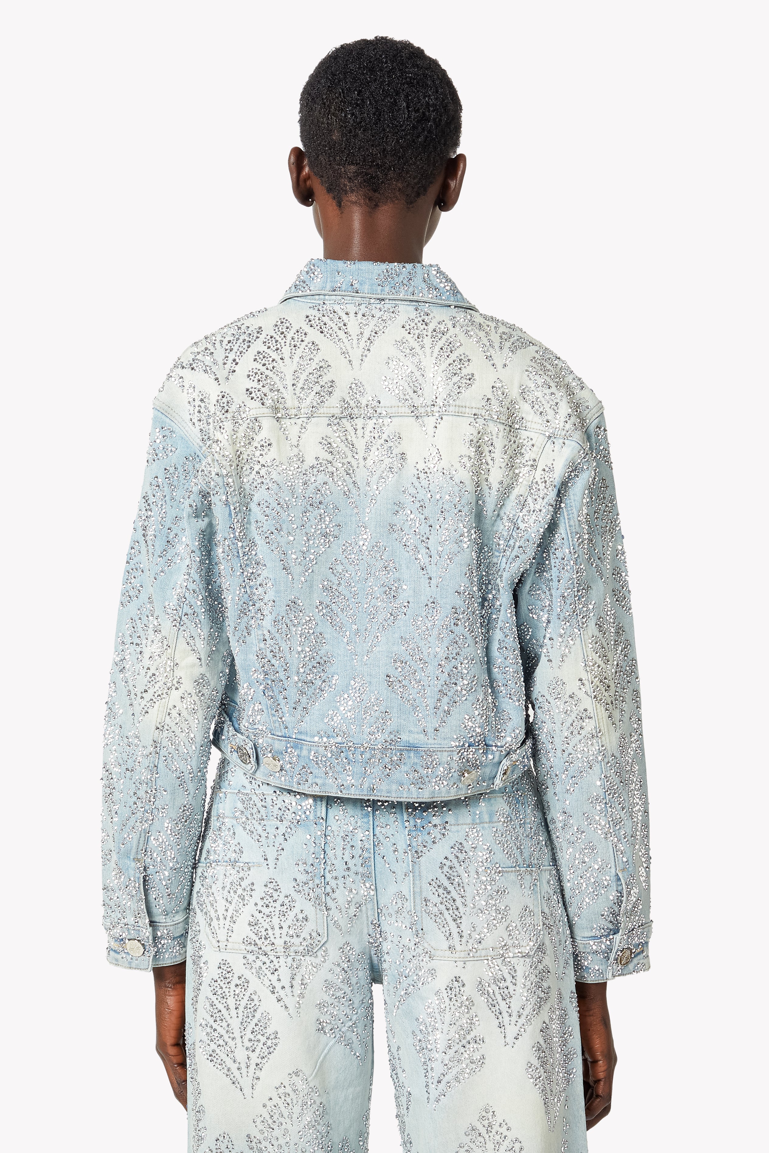 Aqua Blue Embellished Denim Jacket – GUAPI CLOTHING FZ-LLC