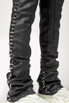 Obsidian Black Spikes Denim - Guapi Clothing Obsidian Black Spikes Denim - Guapi Clothing