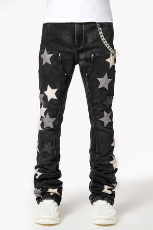 Obsidian Black Vintage Stars Denim