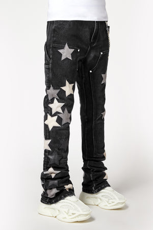 Obsidian Black Vintage Stars Denim