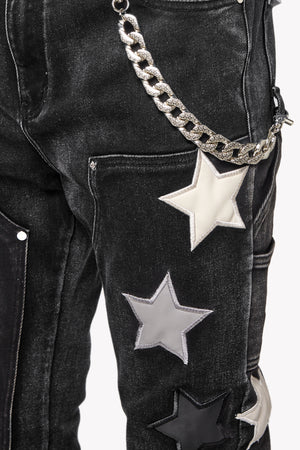 Obsidian Black Vintage Stars Denim