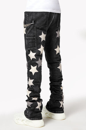 Obsidian Black Vintage Stars Denim
