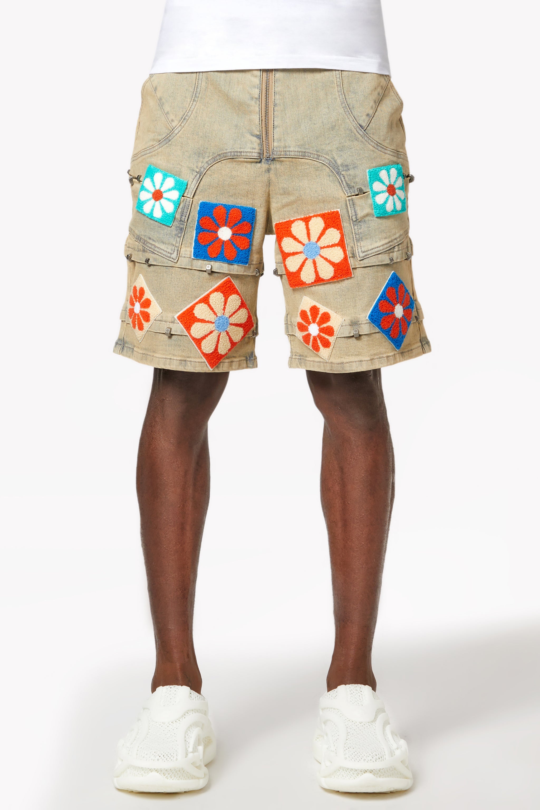 Vintage Flowers Denim Shorts