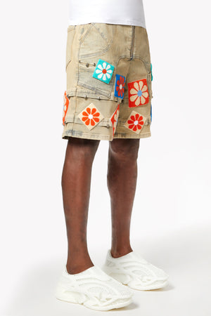 Vintage Flowers Denim Shorts
