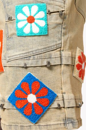 Vintage Flowers Denim Shorts