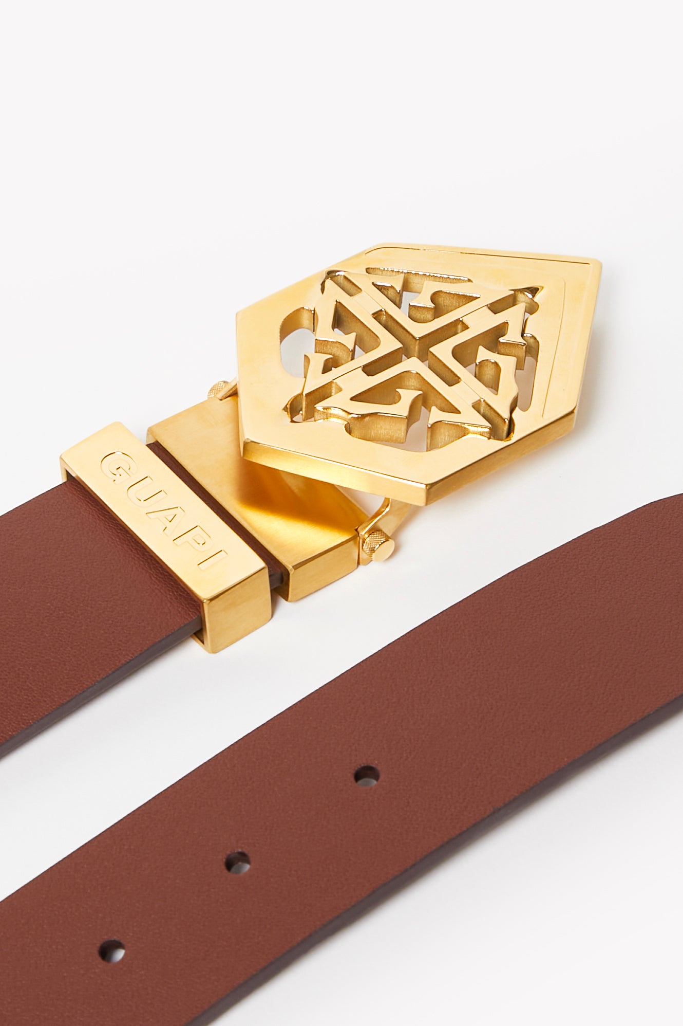 【GUAPI】LEATHER EMBLEM BELT Gold Emblem Belt – GUAPI CLOTHING FZ-LLC