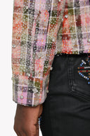 Blush Pink Rhinestone Flannel