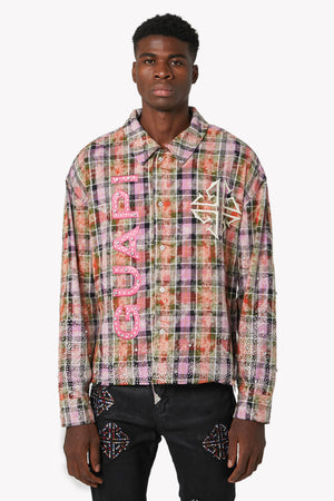 Blush Pink Rhinestone Flannel