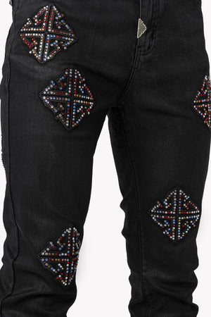 Obsidian Black Mosaic Denim
