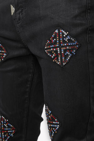 Obsidian Black Mosaic Denim