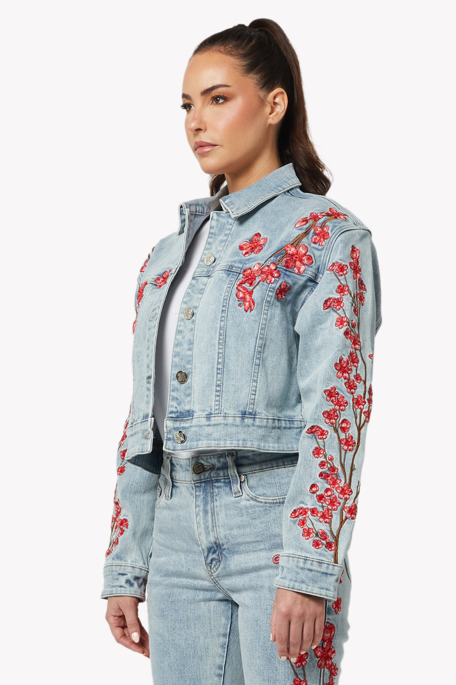 Vintage Blossom Denim Jacket