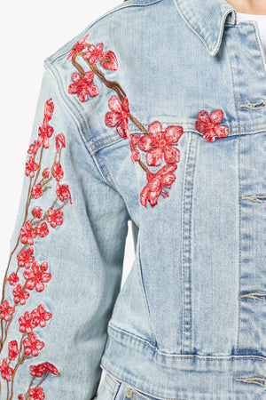 Vintage Blossom Denim Jacket