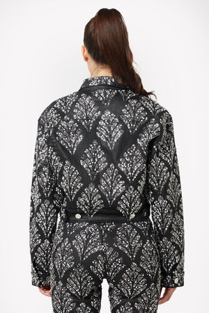 Obsidian Black Embellished Denim Jacket
