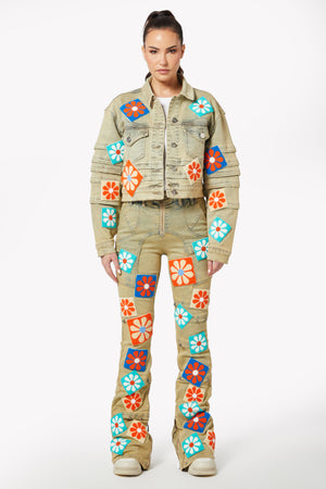 Vintage Flowers Denim Jacket