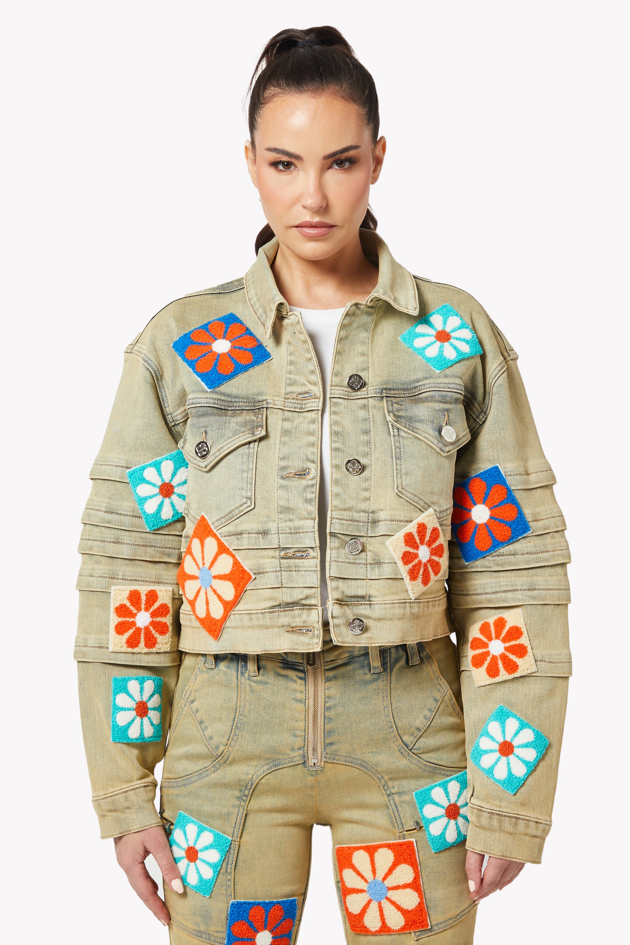 Vintage Flowers Denim Jacket