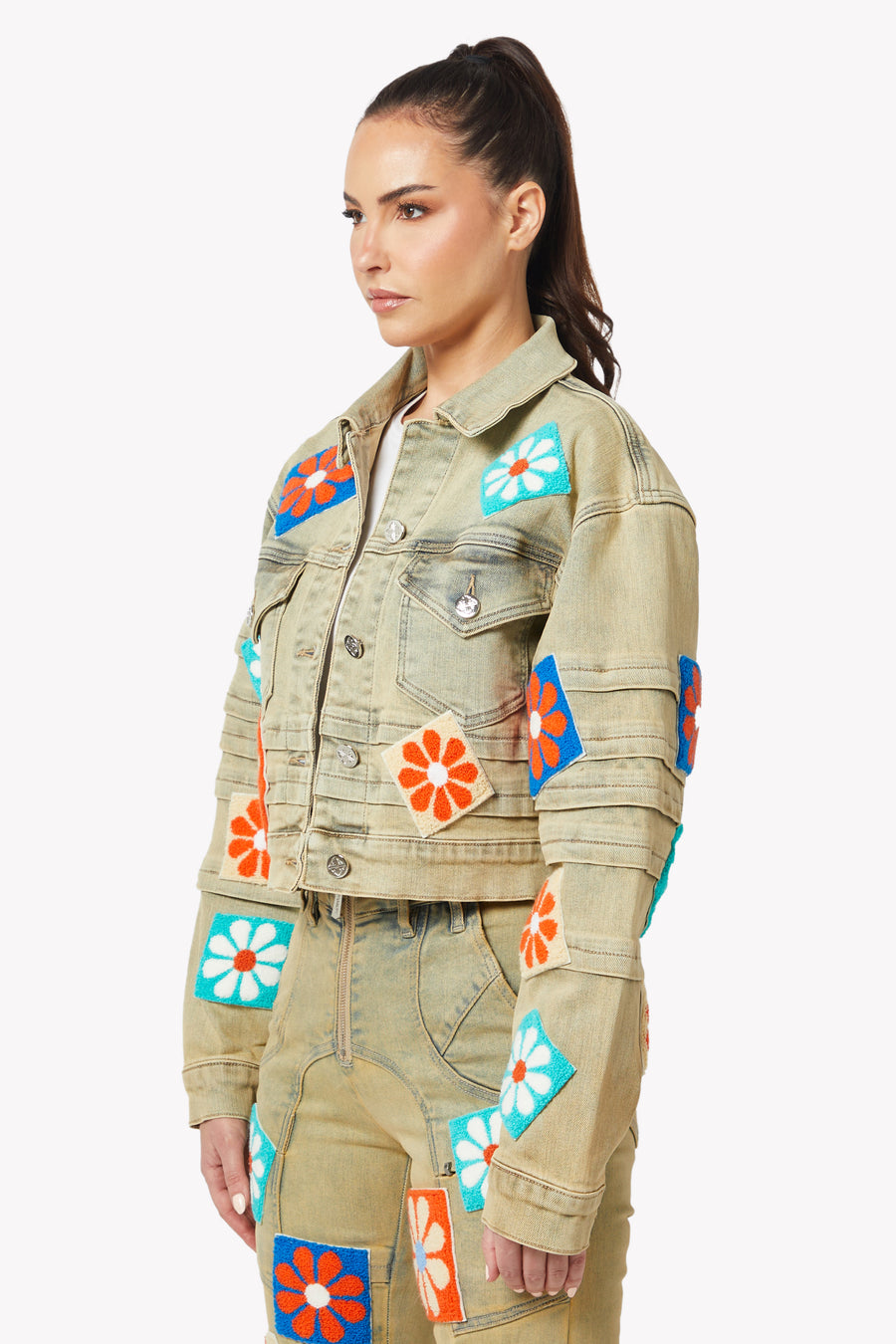 Vintage Flowers Denim Jacket