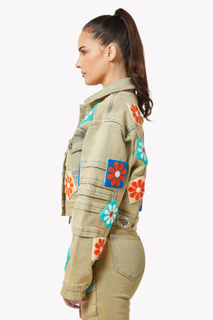 Vintage Flowers Denim Jacket