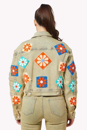 Vintage Flowers Denim Jacket