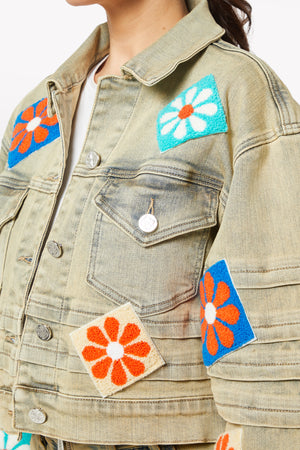 Vintage Flowers Denim Jacket