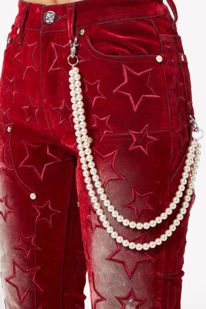 Velvet Red Stars Denim