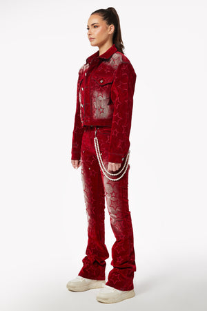 Velvet Red Stars Denim