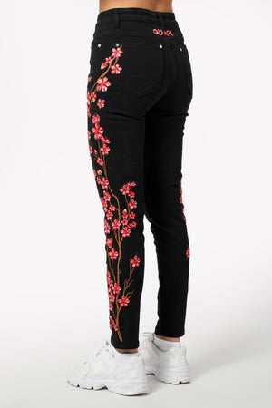 Obsidian Black Blossom Denim