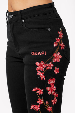 Obsidian Black Blossom Denim