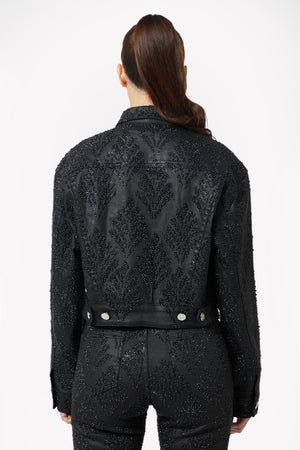 All Black Cropped Denim Jacket