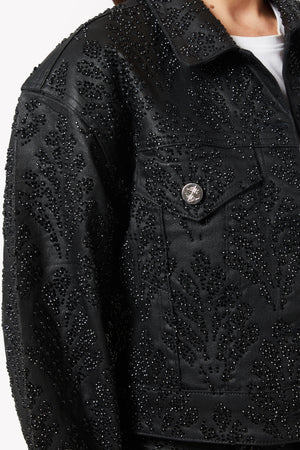 All Black Cropped Denim Jacket