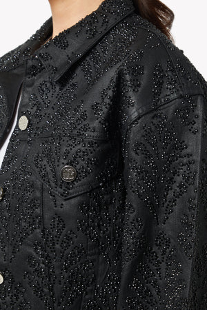 All Black Cropped Denim Jacket