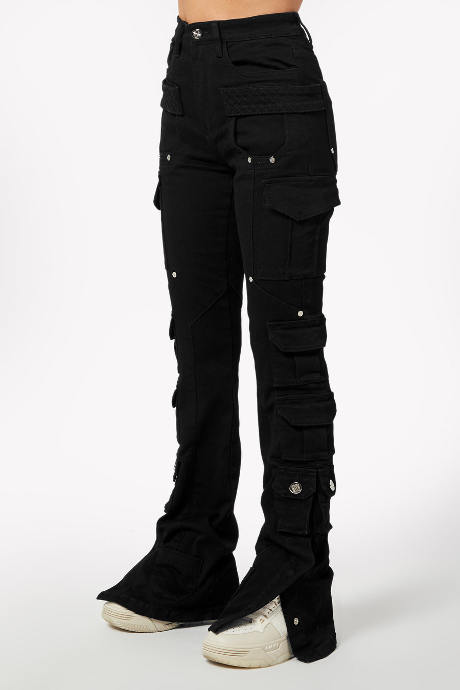 Obsidian Black Cargo Denim