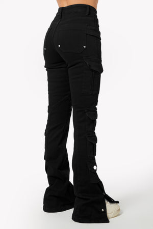 Obsidian Black Cargo Denim