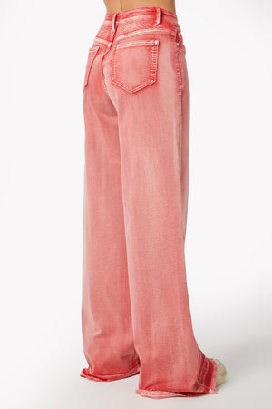 Vintage Red Flared Denim