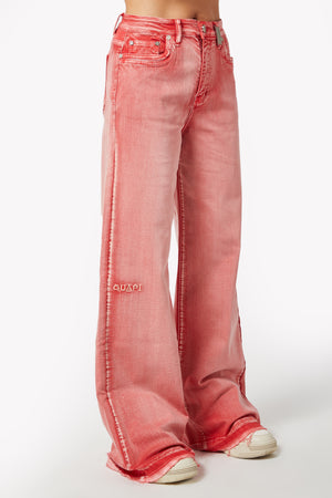 Vintage Red Flared Denim