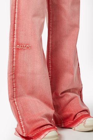 Vintage Red Flared Denim