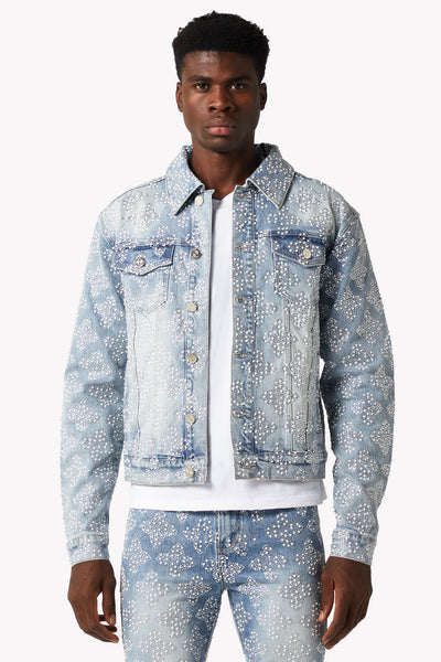 Aqua Blue Embellished Denim V4 - Guapi Clothing