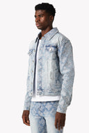 Aqua Blue Embellished Denim V4