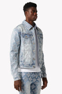 Aqua Blue Embellished Denim V4