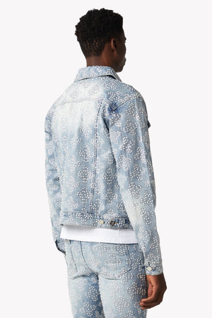 Aqua Blue Embellished Denim V4