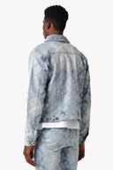 Aqua Blue Embellished Denim V4