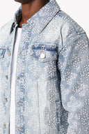 Aqua Blue Embellished Denim V4