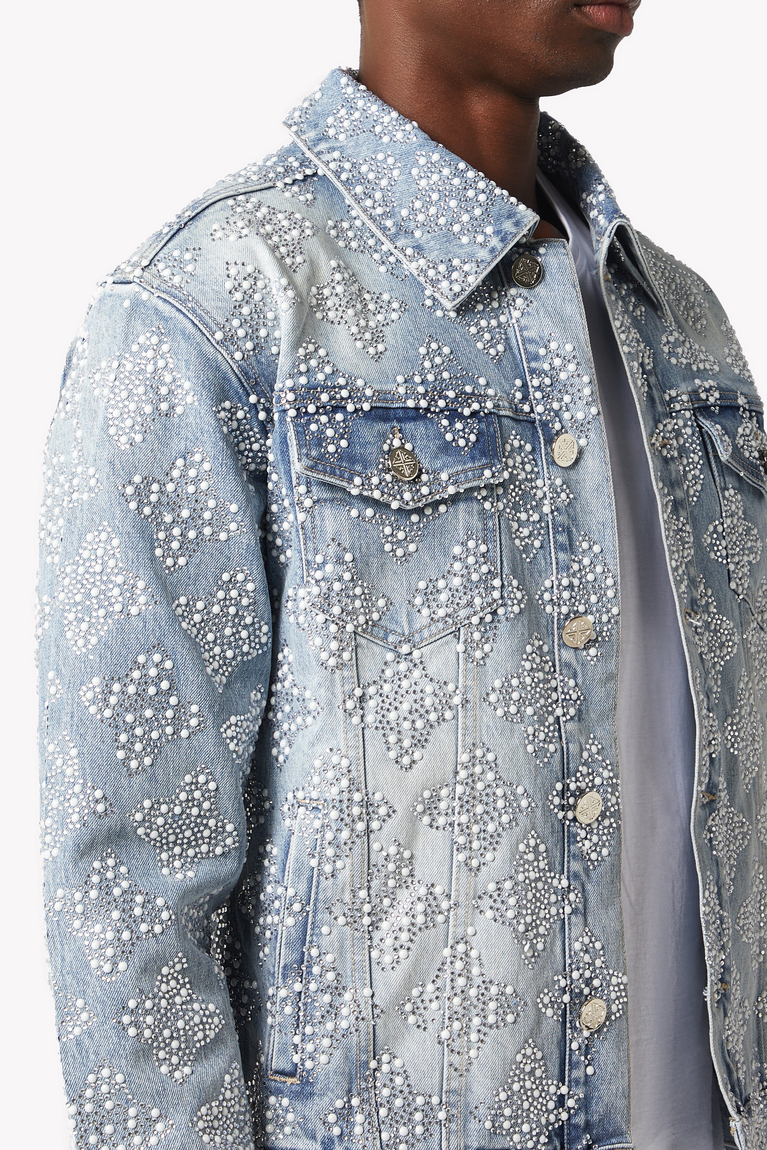 Aqua Blue Embellished Denim V4 – GUAPI CLOTHING FZ-LLC