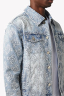 Aqua Blue Embellished Denim V4