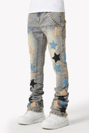 Powder Blue Vintage Stars Denim