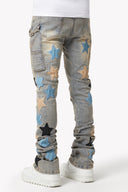 Powder Blue Vintage Stars Denim