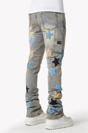 Powder Blue Vintage Stars Denim
